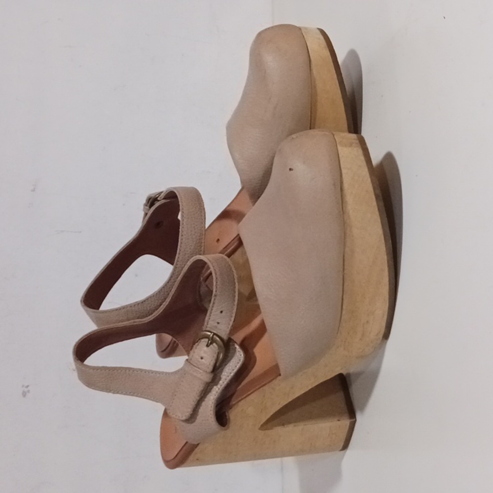 Rachel Comey Dekalb Tan Leather Clog Heels sz 9